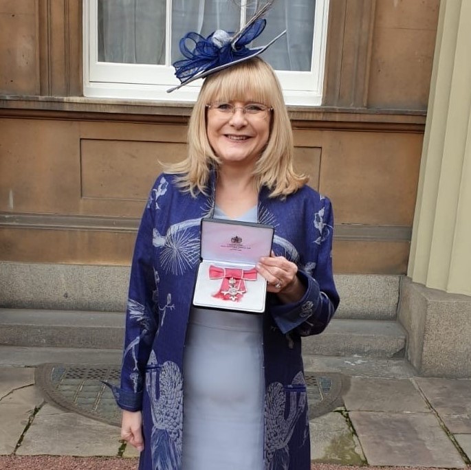 Cath O'Brien with her MBE