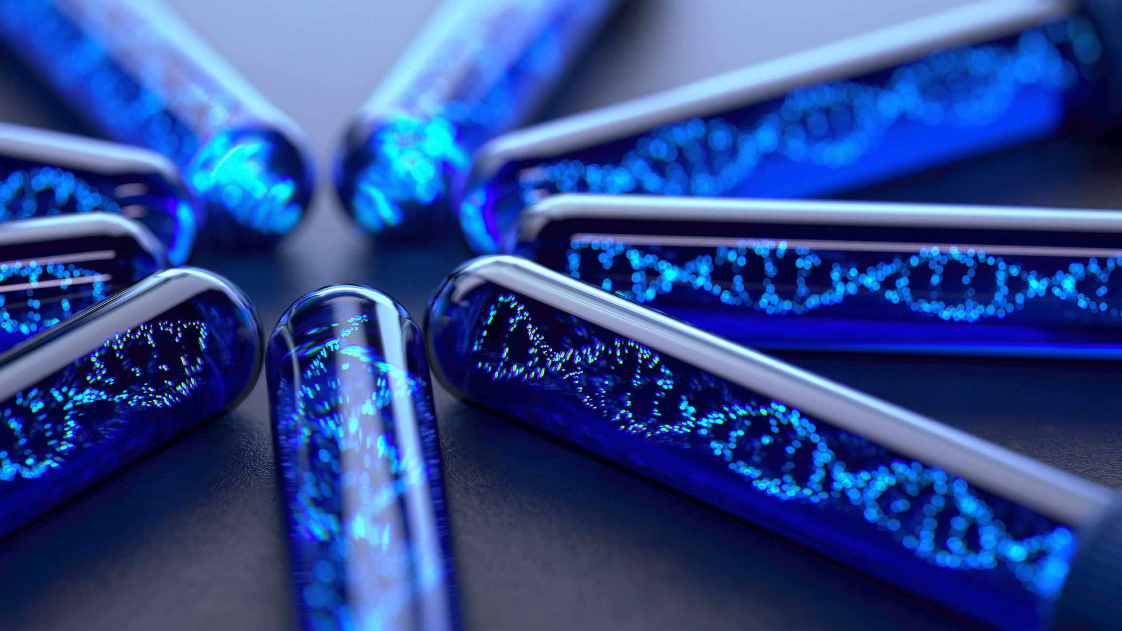 Blue test tubes