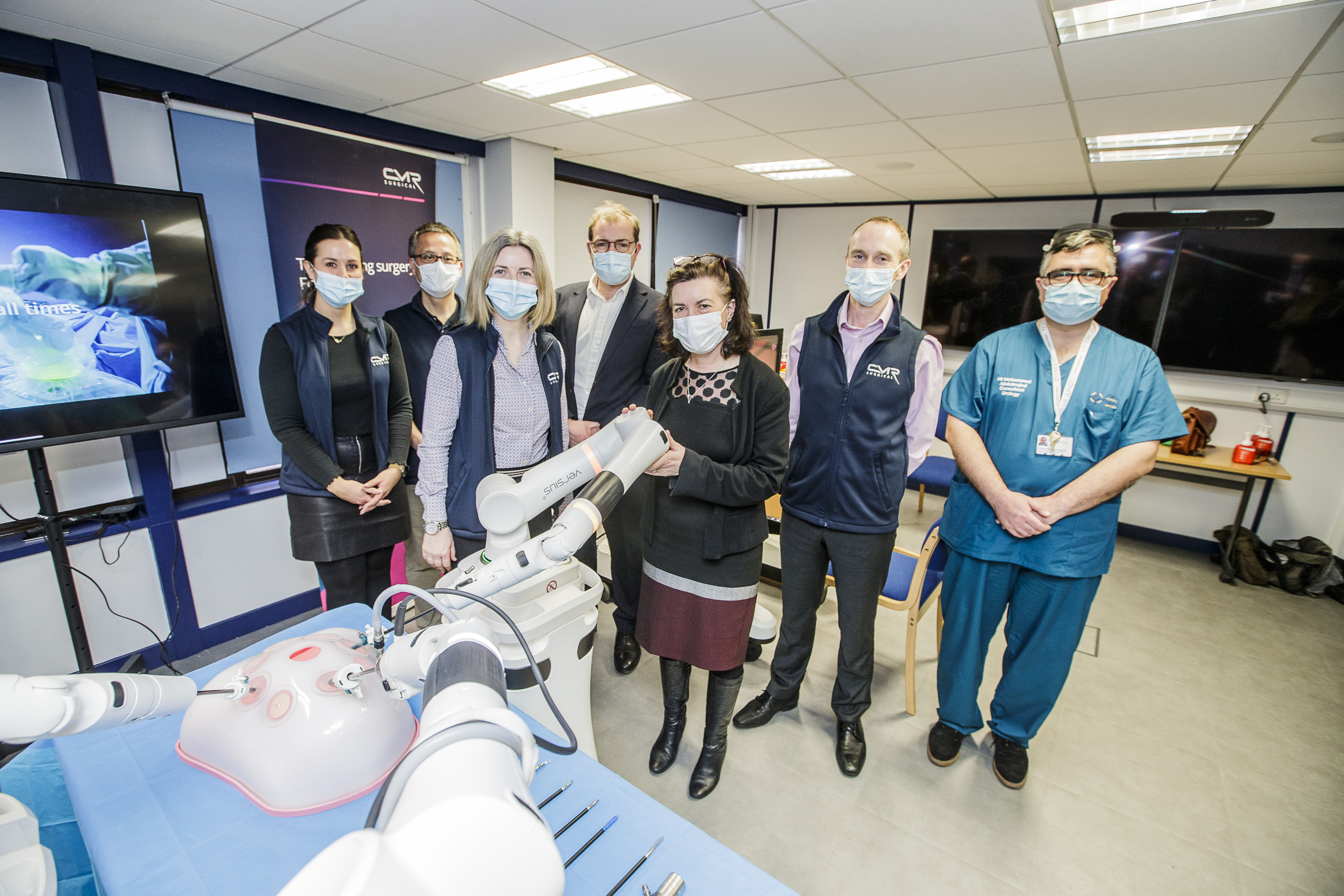 national robotic-assisted surgery programme team with Welsh Health Minister Eluned Morgan