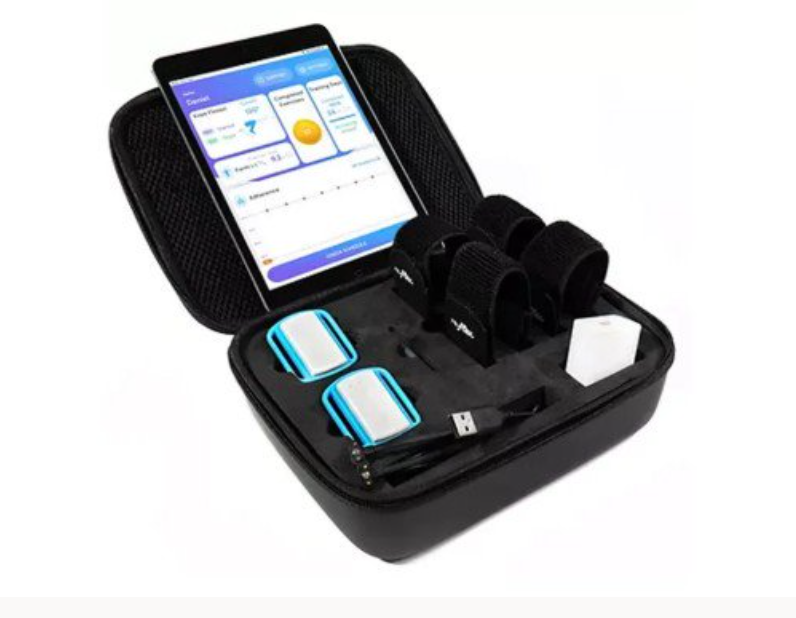 Denton RPA remote physiotherapy motion sensors and display screen in black travel box 