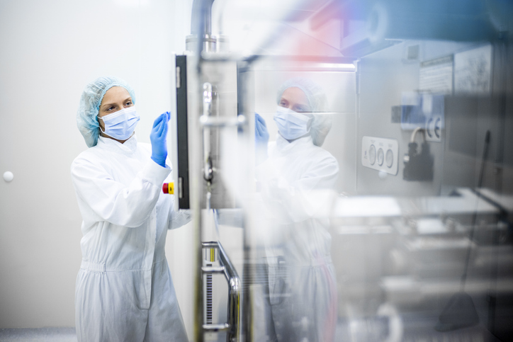 A woman in a medical manufacturing lab