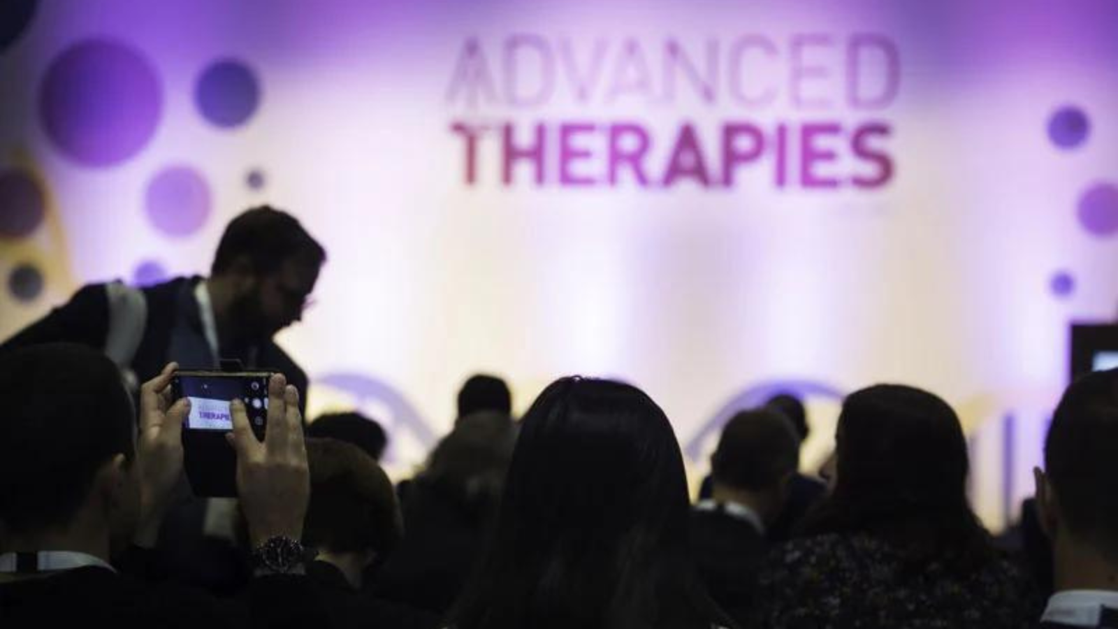 Advanced Therapies logo at a conference