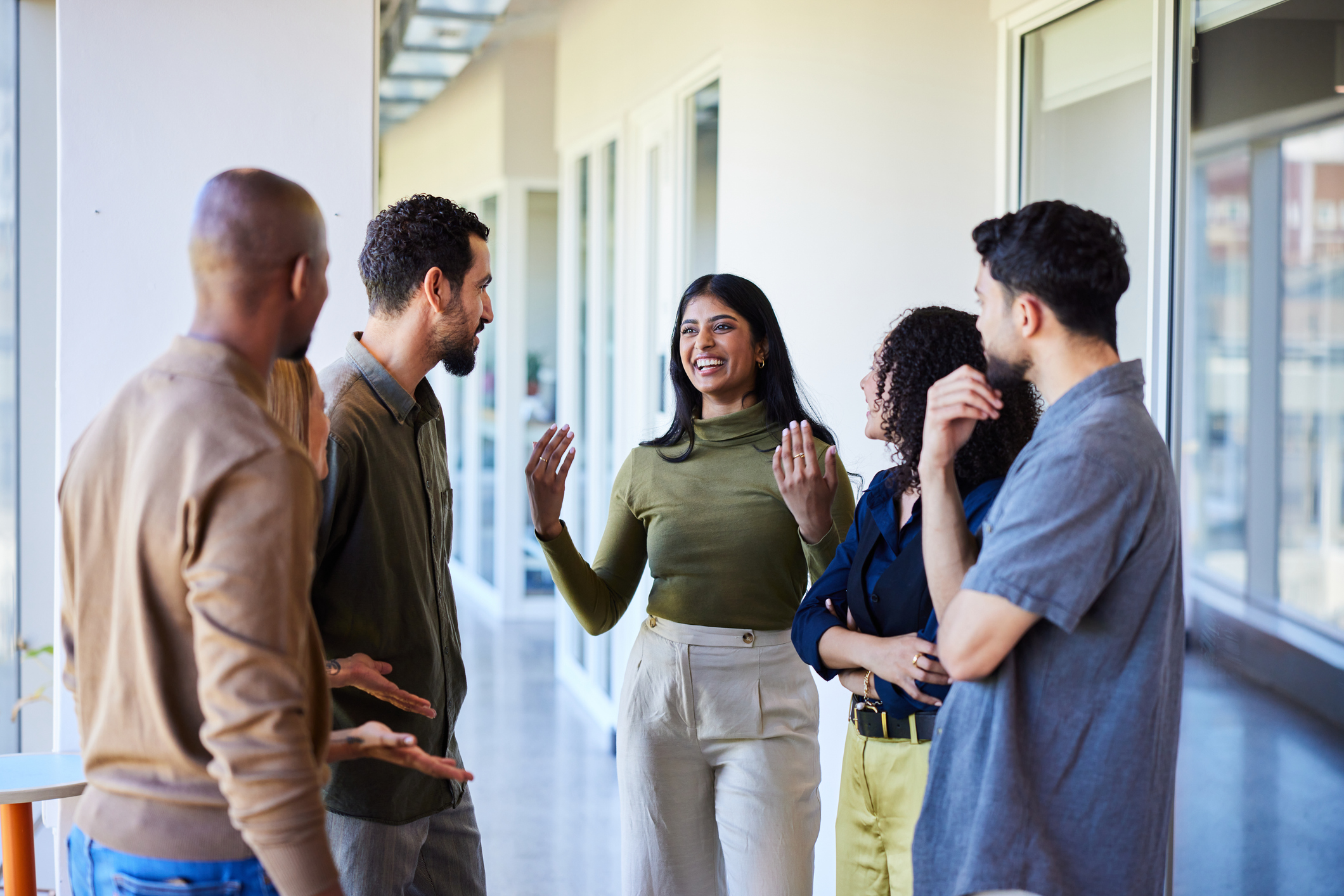 People talking in a group