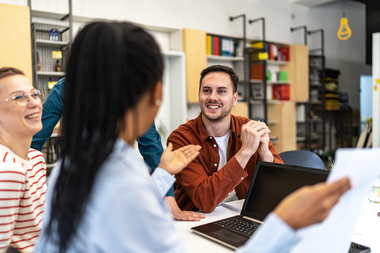 People talking in a group