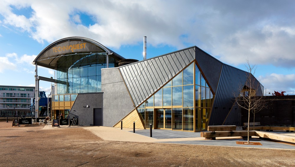 Outside building shot of Techniquest in Cardiff Bay