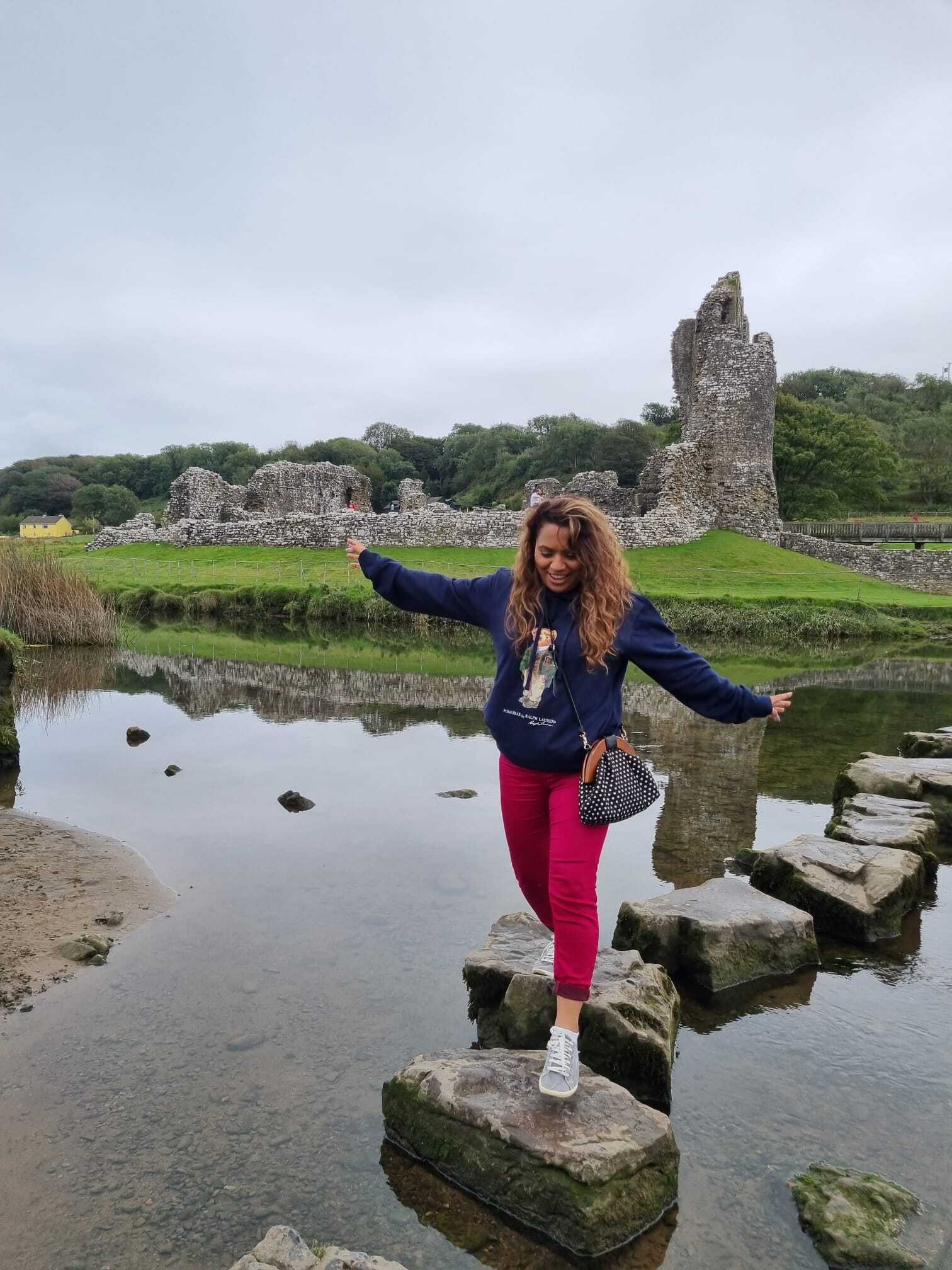 A photo of priya on steping stones