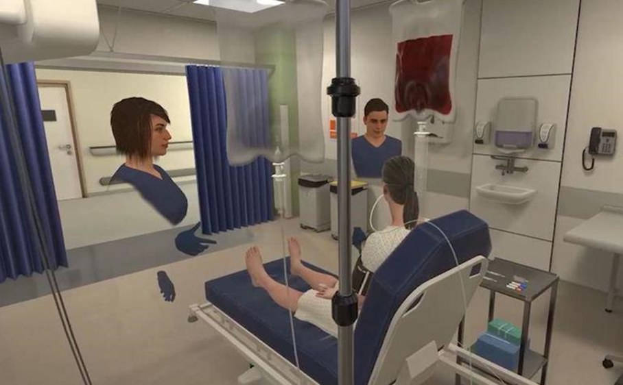 A photo of a virtual hospital room 