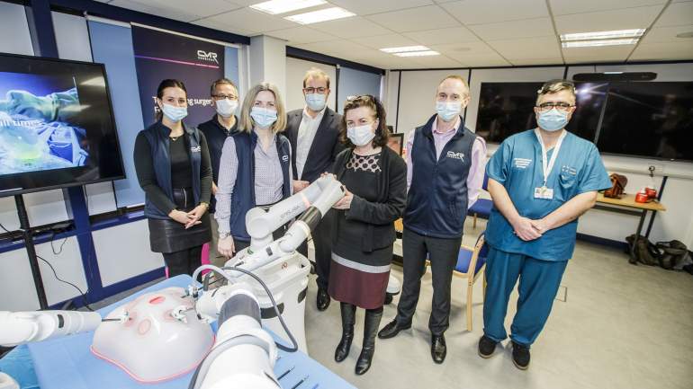 national robotic-assisted surgery programme team with Welsh Health Minister Eluned Morgan